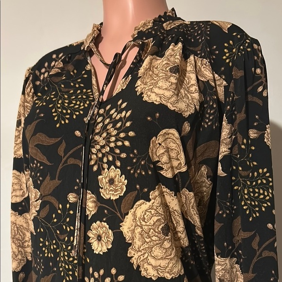 Adrianna Papell Floral Top Tunic Long Sleeve Size X Large - Picture 3 of 9